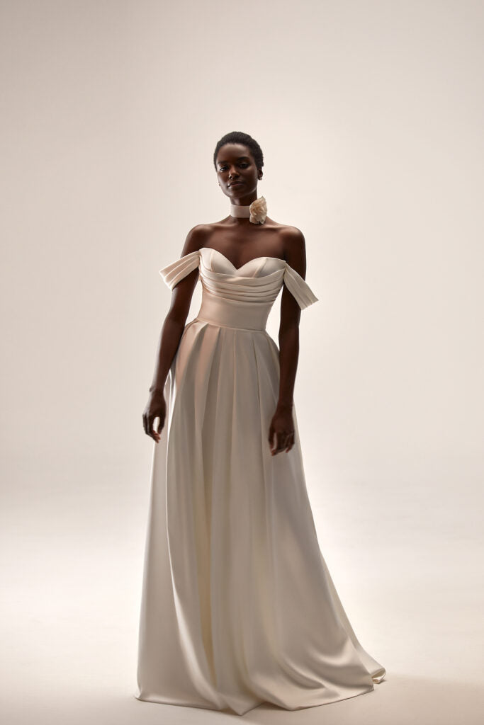 millanova evening dresses Betsey – Milla Nova Satin Mermaid Wedding Dress | Chicago & Milwaukee main image 0